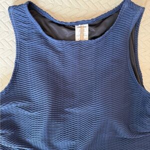 Lands' End Navy Textured Tank Top